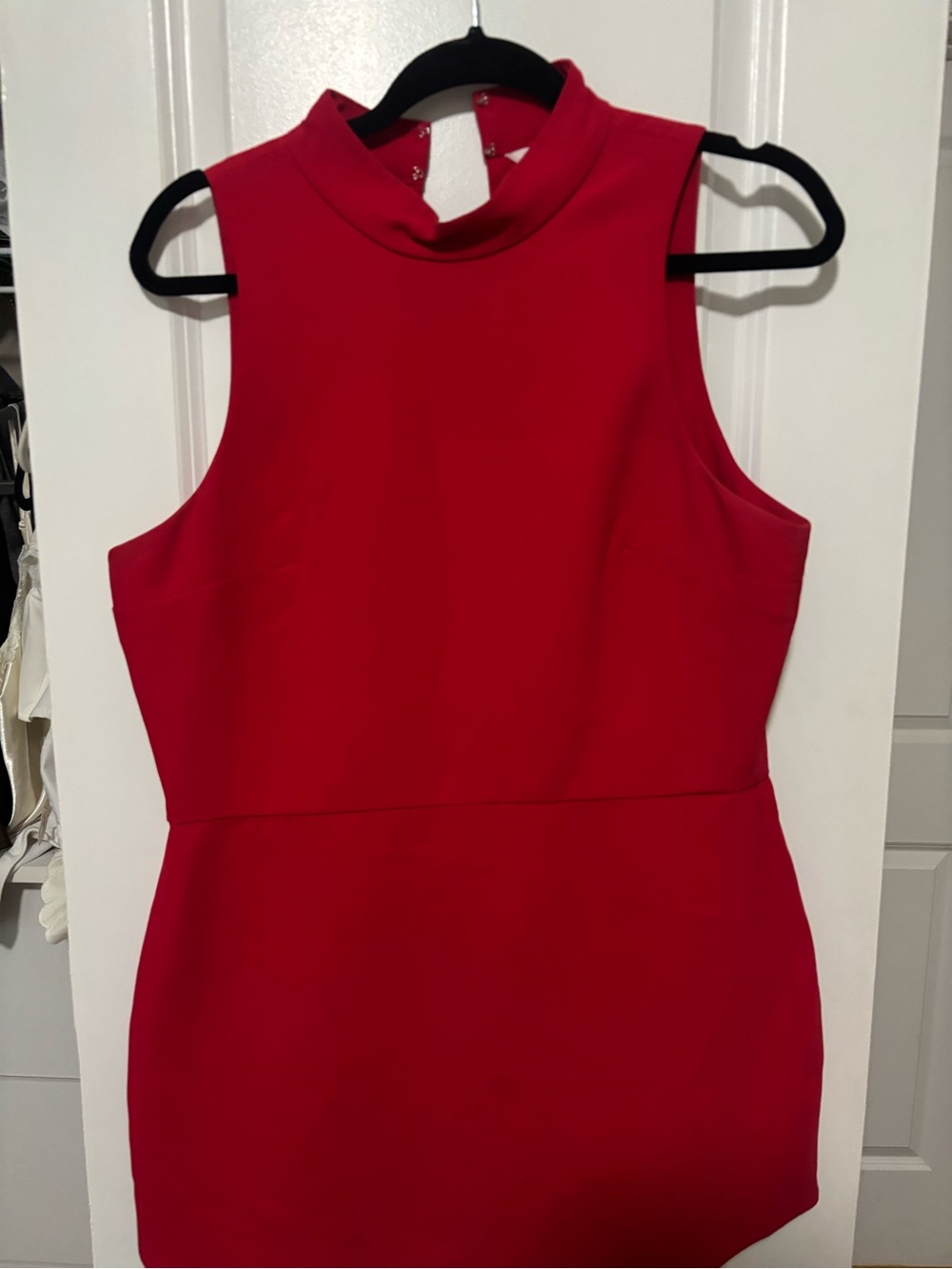 Amanda Uprichard Red Sleeveless Mock Neck Mini Dress